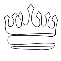 One Line Drawing Crown Vector 