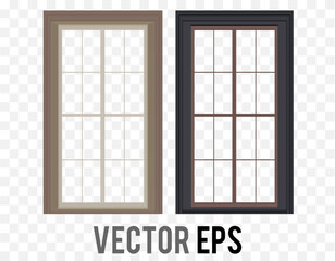 Classic residential house brown and dark gray window frames