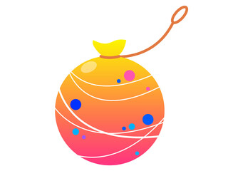 Illustration material of water balloons in a simple Japanese festival