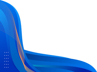 Abstract blue curve corner border or blue wave border for a certificate or business background