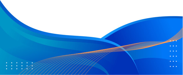 Abstract blue curve corner border or blue wave border for a certificate or business background