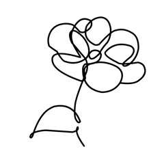 One Line Drawing Flower 