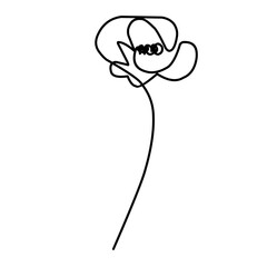 One Line Drawing Flower 