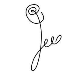 One Line Drawing Flower 