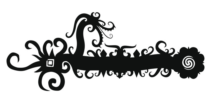 custom made borneo iban dayak traditional art icon symbols black and white