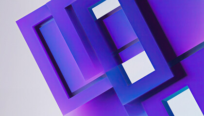 3D Abstract of Blue and Purple Gradient Geometric Shapes with Bright Square Shape for Tech Design and Branding, graphic design, web design, social media, YouTube background,