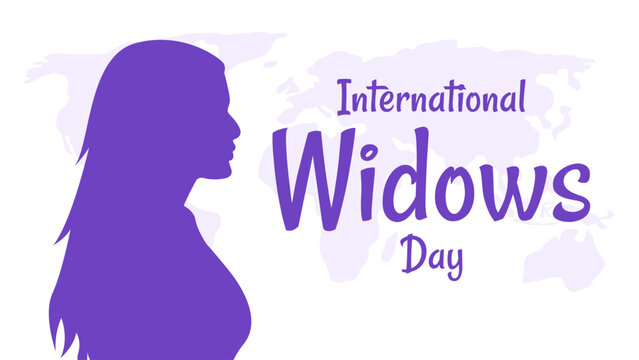 International widows day with woman character silhouette in flat design - Powered by Adobe