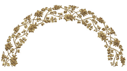 golden flowers 3d half circle pattern 