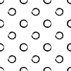 Seamless pattern of hand-drawn black rings for background, cover, wrapper, textiles, wallpaper