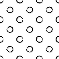 Seamless pattern of hand-drawn black rings for background, cover, wrapper, textiles, wallpaper