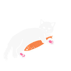 cat and fish