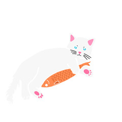 cat and fish