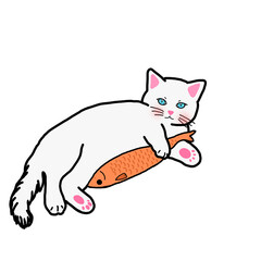cat and fish