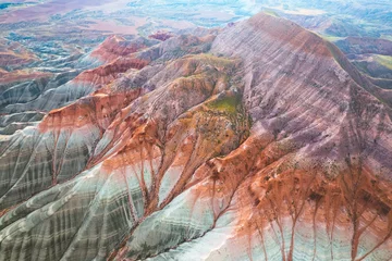 Crédence de cuisine en verre imprimé Vinicunca Colorful sand dunes of Ankara from aerial view.