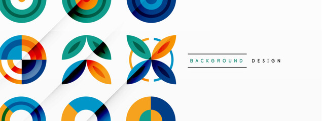 Vibrant and eye-catching vector background featuring a grid of colorful circles arranged in a patterned composition, perfect for modern and trendy designs © antishock