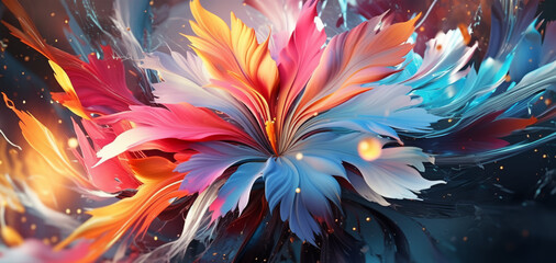3d abstract background with flower shapes. generative ai