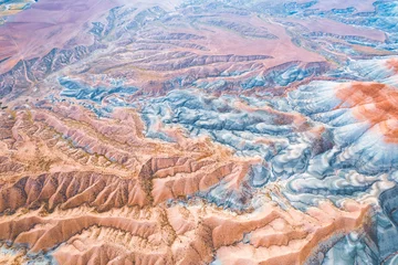Fototapete Vinicunca Colorful sand dunes of Ankara from aerial view.