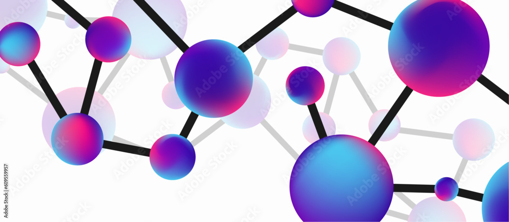 Poster line points connections geometric abstract background