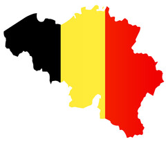 belgium map in flag colors - obrazy, fototapety, plakaty
