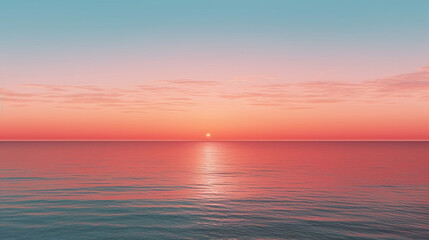 Calming atmosphere of a sunset over the ocean. Generative IA