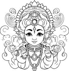 Hindu lord krishna black and white images