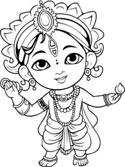 Hindu lord krishna black and white images