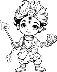 Hindu lord krishna black and white images