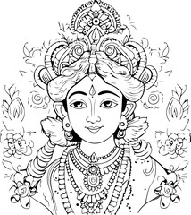 Hindu lord krishna black and white images