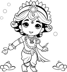 Hindu lord krishna black and white images