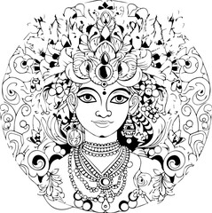 Hindu lord krishna black and white images