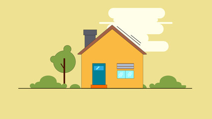 house and tree illustration