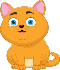 cute cat cartoon on white background