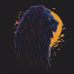 Lion head pop art illustration generative ai