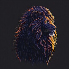 Lion head pop art illustration generative ai