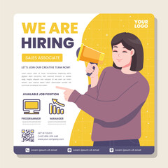 Job seeker hiring poster template design