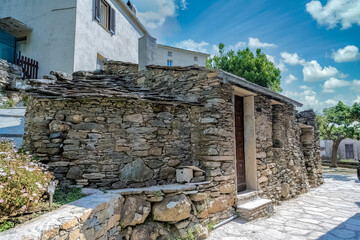Corsica, a traditional village in the mountain, typical houses
