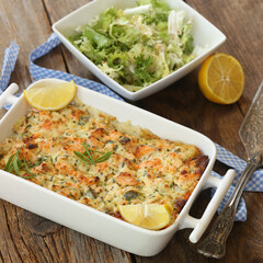 parmentier de saumon en plat