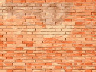 Red brick wall seamless Vector illustration background.