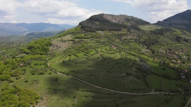 Amazing Aerial view of iskar gorge near village of Bov, Balkan Mountains, Bulgaria
