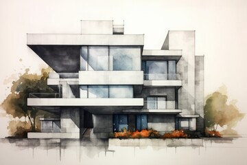 住宅スケッチ,Generative AI AI画像
