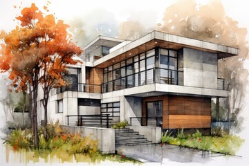 住宅スケッチ,Generative AI AI画像