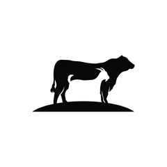 cow and goat negative space logo design