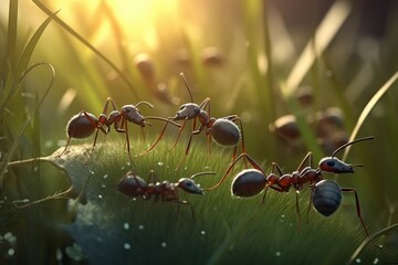 Ants grass. Generate Ai
