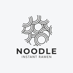 ramen noodle japanese minimalist line art logo icon vector design