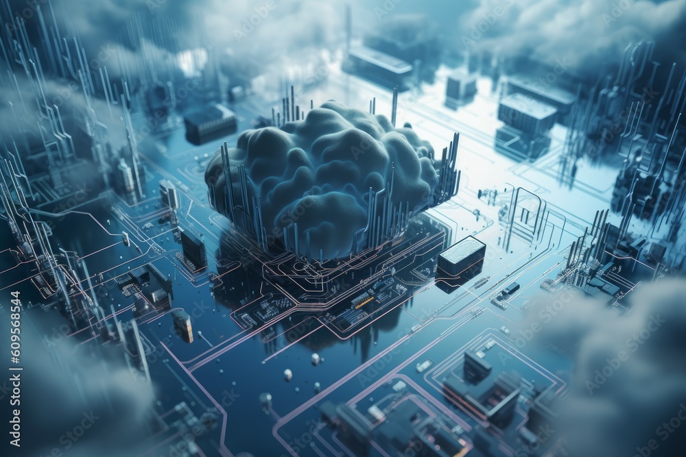 Poster cloud computing. generate ai