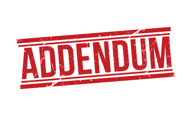 Addendum stamp red rubber grunge stamp on white background. Addendum stamp sign. Addendum stamp.