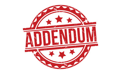 Addendum stamp red rubber grunge stamp on white background. Addendum stamp sign. Addendum stamp.