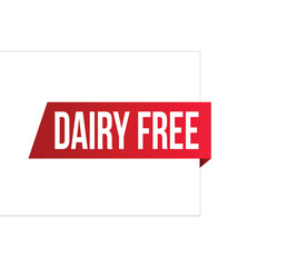 Dairy free Vector banner ribbon design.