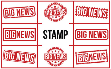Big news Red Rubber Stamp set vector design.