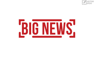 Big news Red Rubber Stamp vector design.